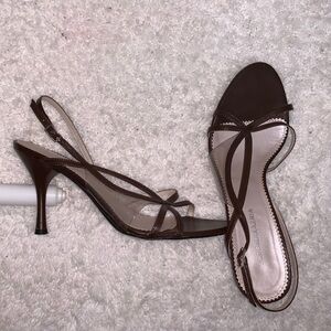 BCBG Max Azria Chocolate Kitten Heel Sandal